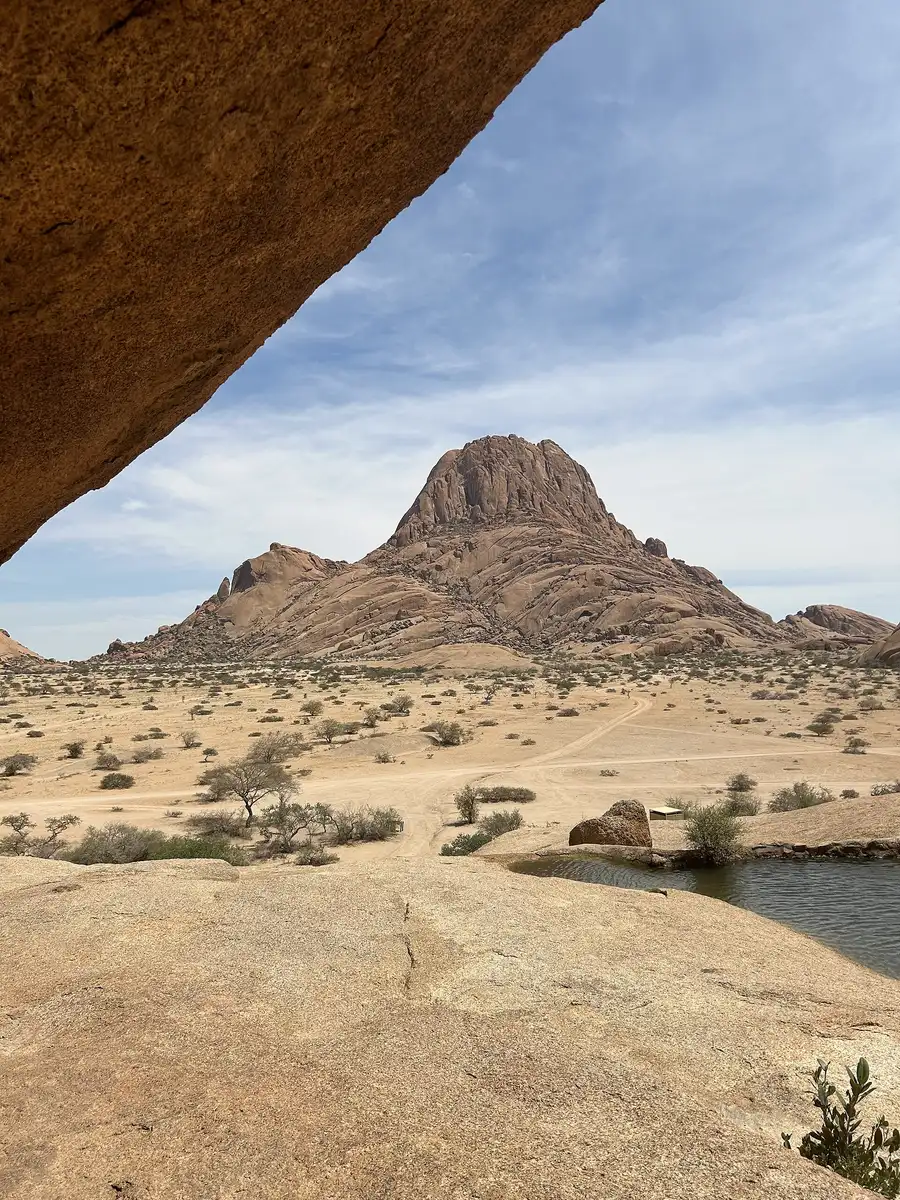 Spitzkoppe behind a granite rock pool